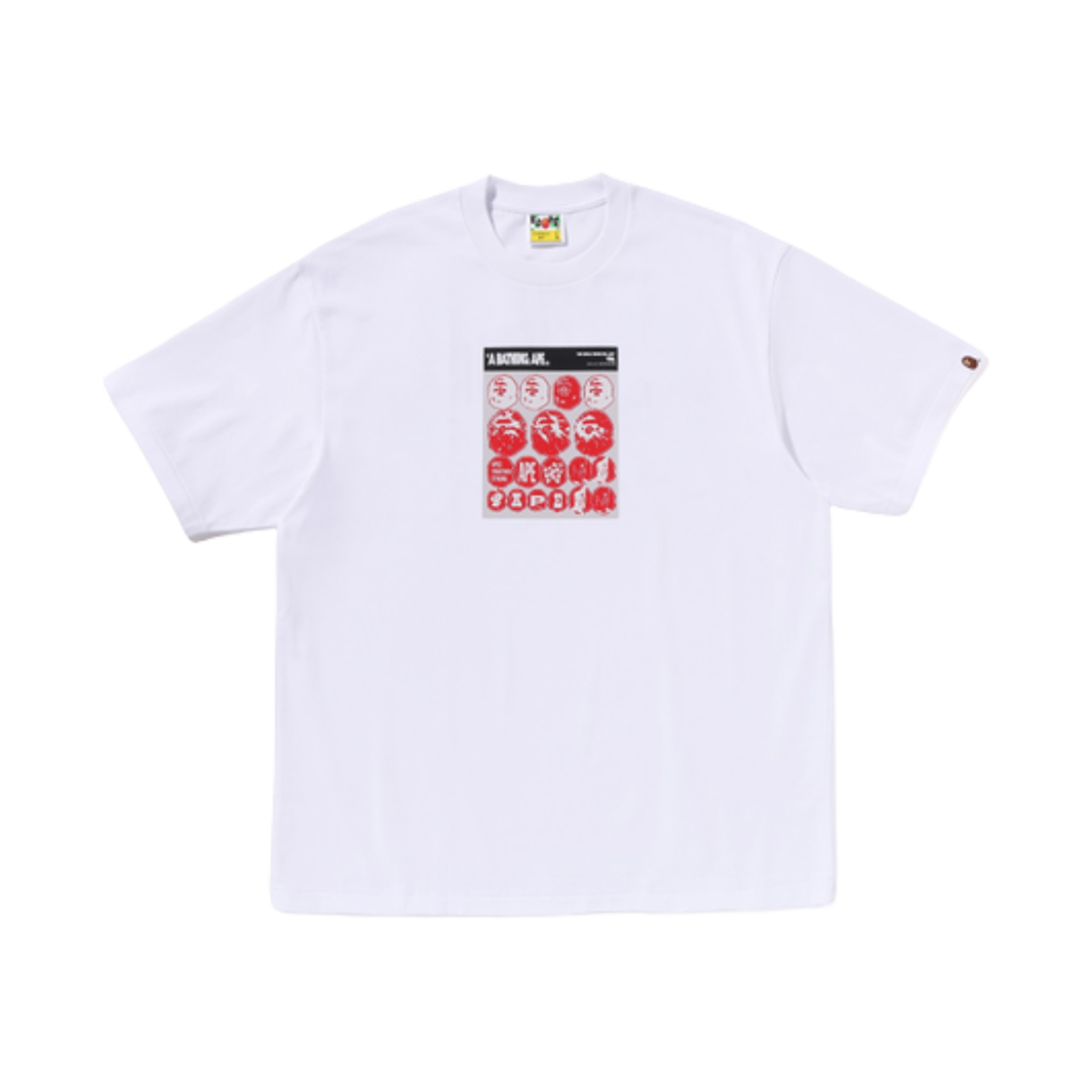 베이프 스티커 그래픽 릴렉스드 핏 티셔츠 화이트(BAPE Sticker Graphic Relaxed Fit T-Shirt White) - 1