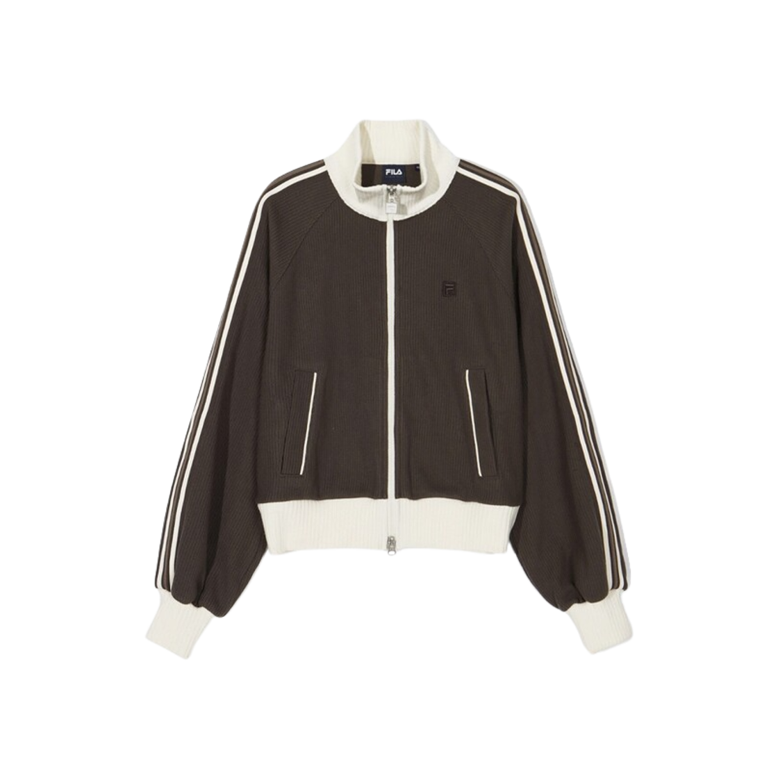 (W) 휠라 1911 니트 트랙 집업 브라운 다크 브라운((W) Fila 1911 Knit Track Zip Up Brown Dark Brown)