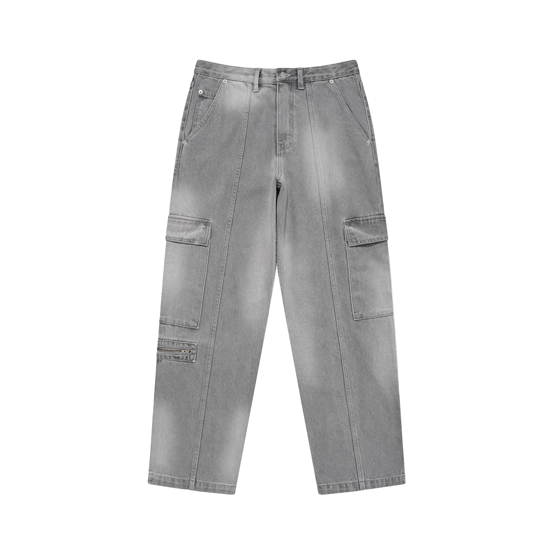 PES1PT393ALG Phyps Dept Unbalanced Washing Cargo Pants Light Grey