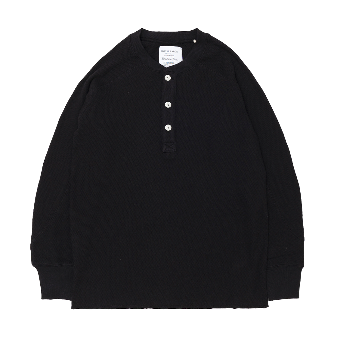 20972BK Houston Japan Heavy Thermal Henry Neck Tee Black 20972BK