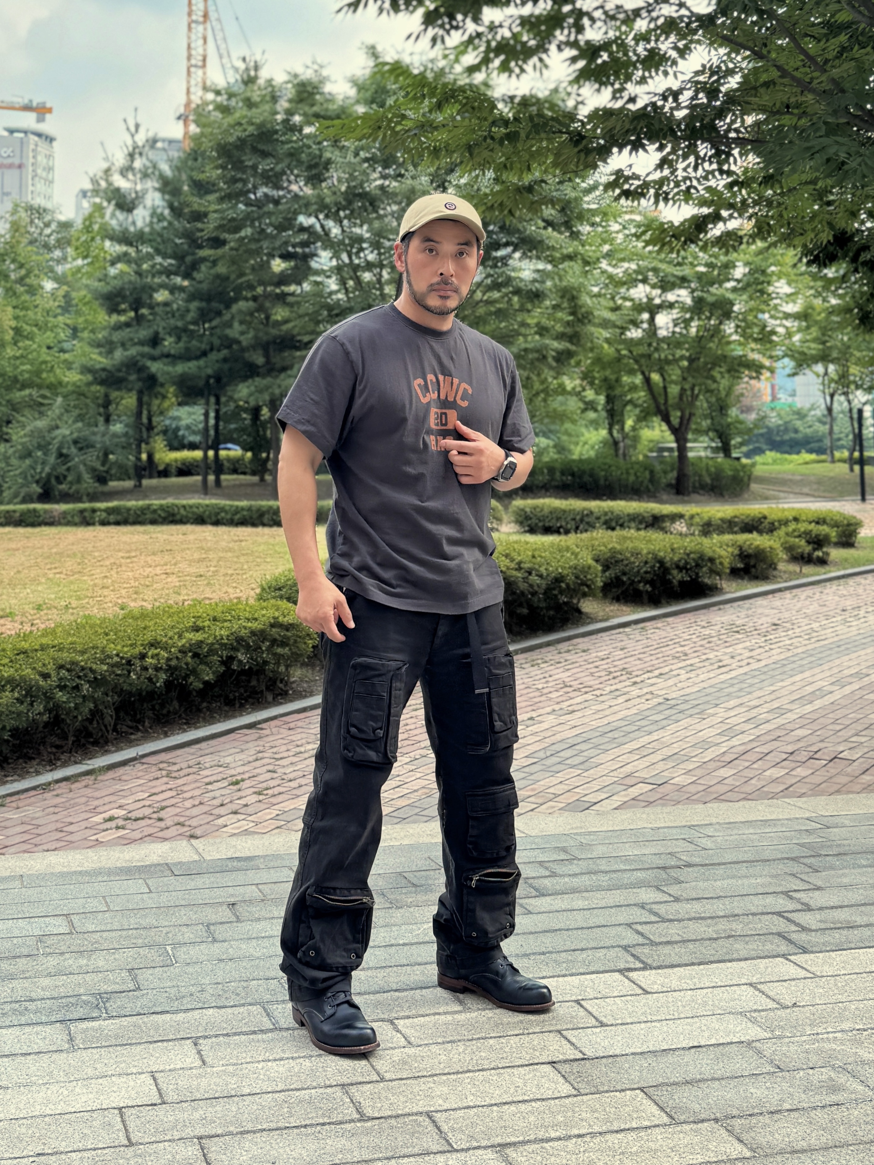 Undermycar Alghul Vintage Tactic Cargo Pants After Dark - 23SS 착용 스타일 - 1