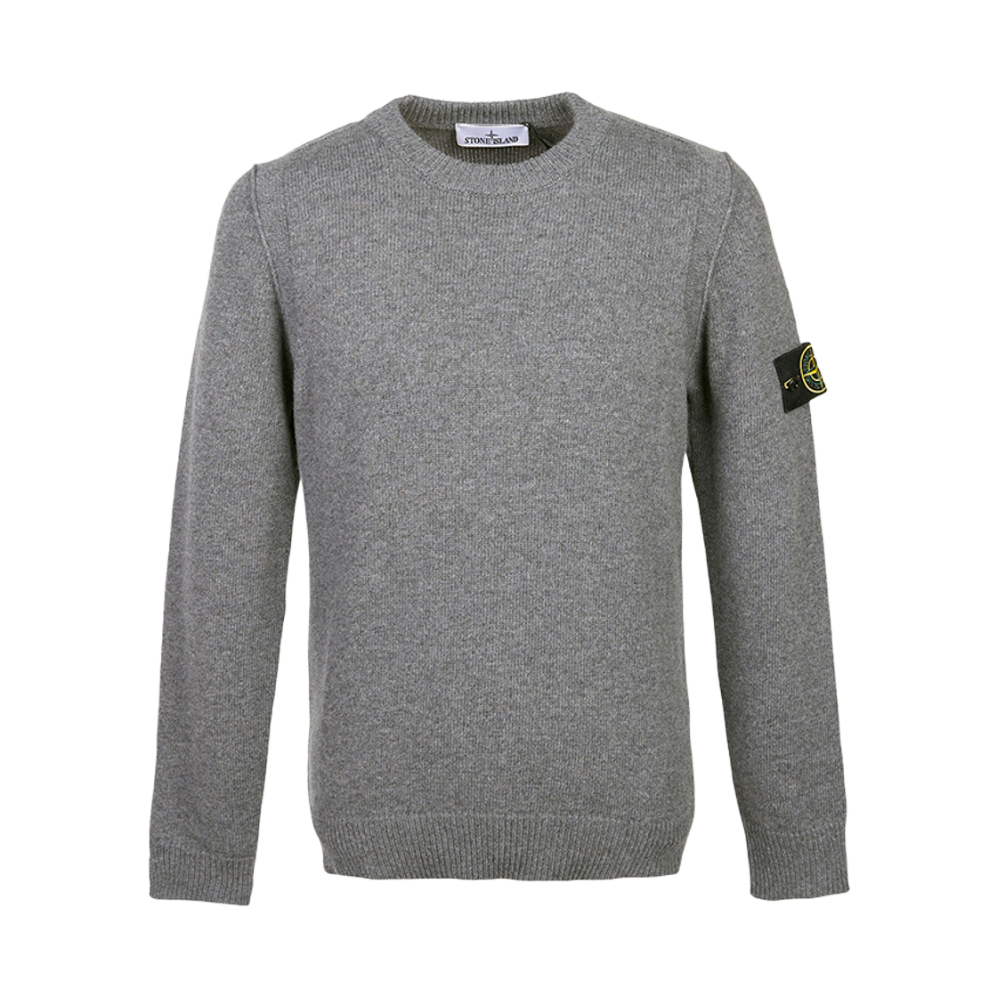 K2S1551000-72S00A3-V0M6B Stone Island 5100072 Lambswool Crewneck Jumper with Reverse Stitch Details Cement Melange - 25FW