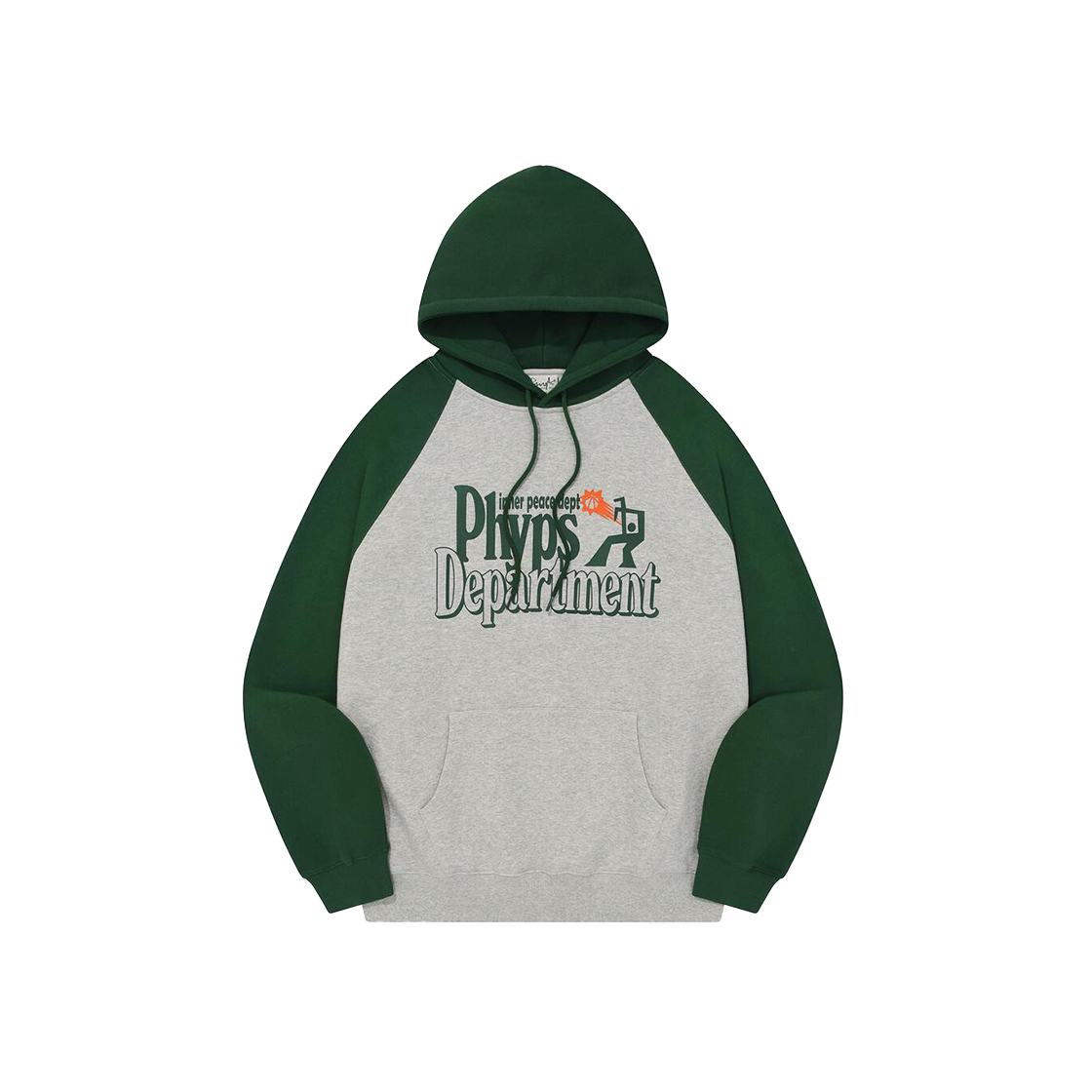 PES1HD313AGR Phyps Dept Basketball Shot Ragrun Hoodie Grey/Dark Green