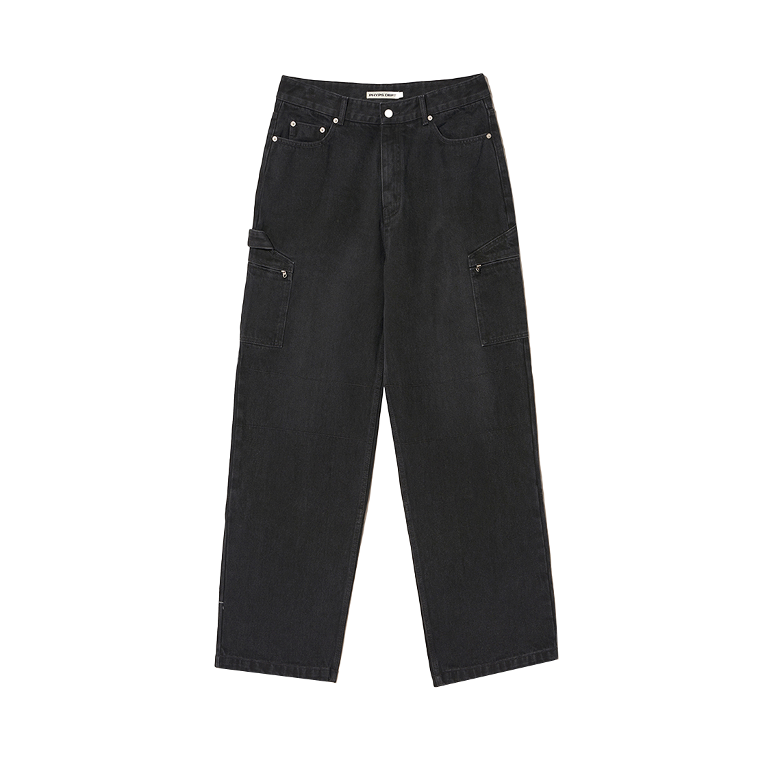 PEF1DP305ABK Phyps Dept Carpenter Zipper Cargo Denim Pants Black