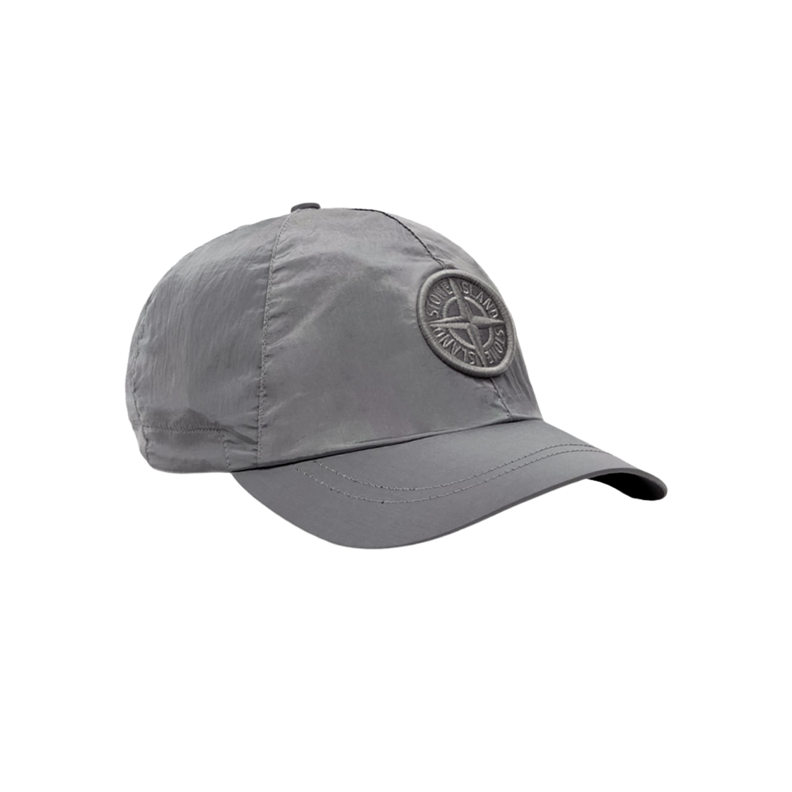 K2S1591000-11S0076-V0061 Stone Island 9100011 Nylon Metal in Econyl Baseball Cap with Drawcord Compass Embroidery Pearl Grey - 25FW