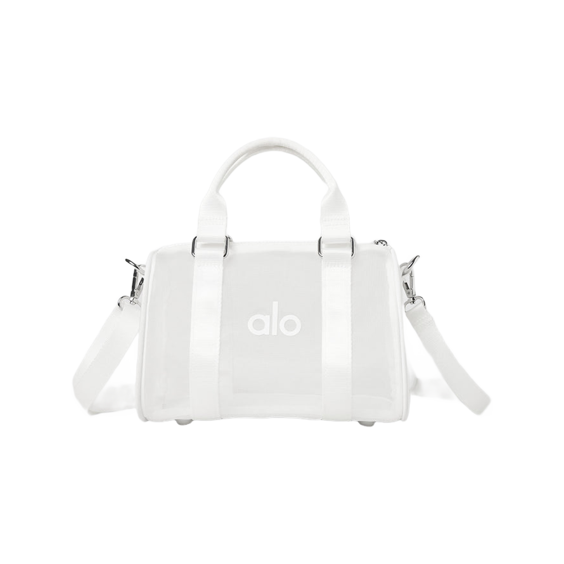 A0691U Alo Yoga Mini Sheer Duffle White