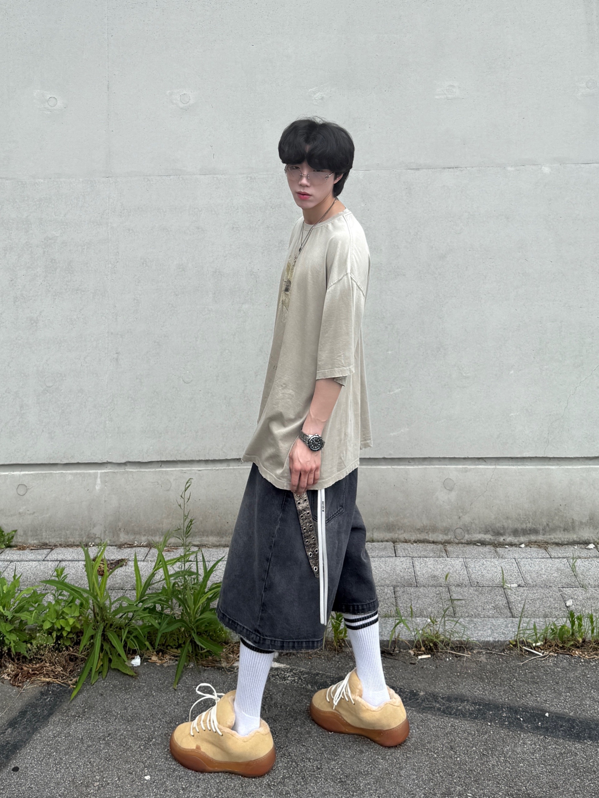 ERL Vamp Skate Shoes Sand, ERL Vamp Skate Shoe Pirate Black 착용 스타일 - 5