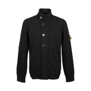 Stone Island Zip Up Cardigan Black - 25FW
