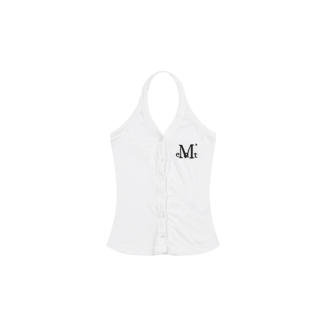 무센트 메라 홀터넥 크롭 슬리브리스 나시 화이트(MUCENT Mera Halter Neck Crop Sleeveless White)