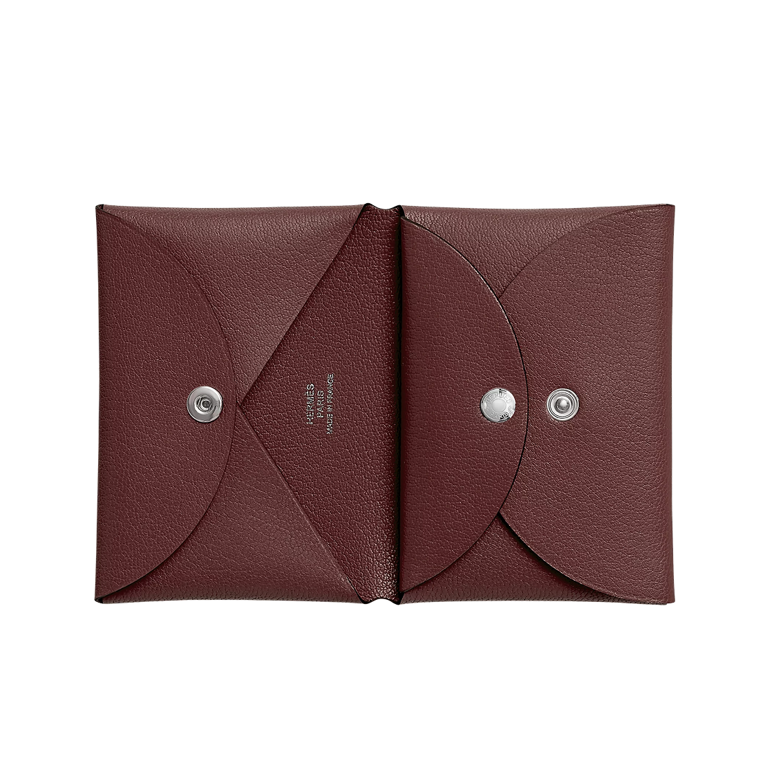 에르메스 칼비 듀오 컴팩트 카드 홀더 샴킬라 고트스킨 & 팔라듐 하드웨어 루즈 셀리에(Hermes Calvi Duo Compact Card Holder Chamkila Goatskin & Palladium Rouge Sellier) - 2