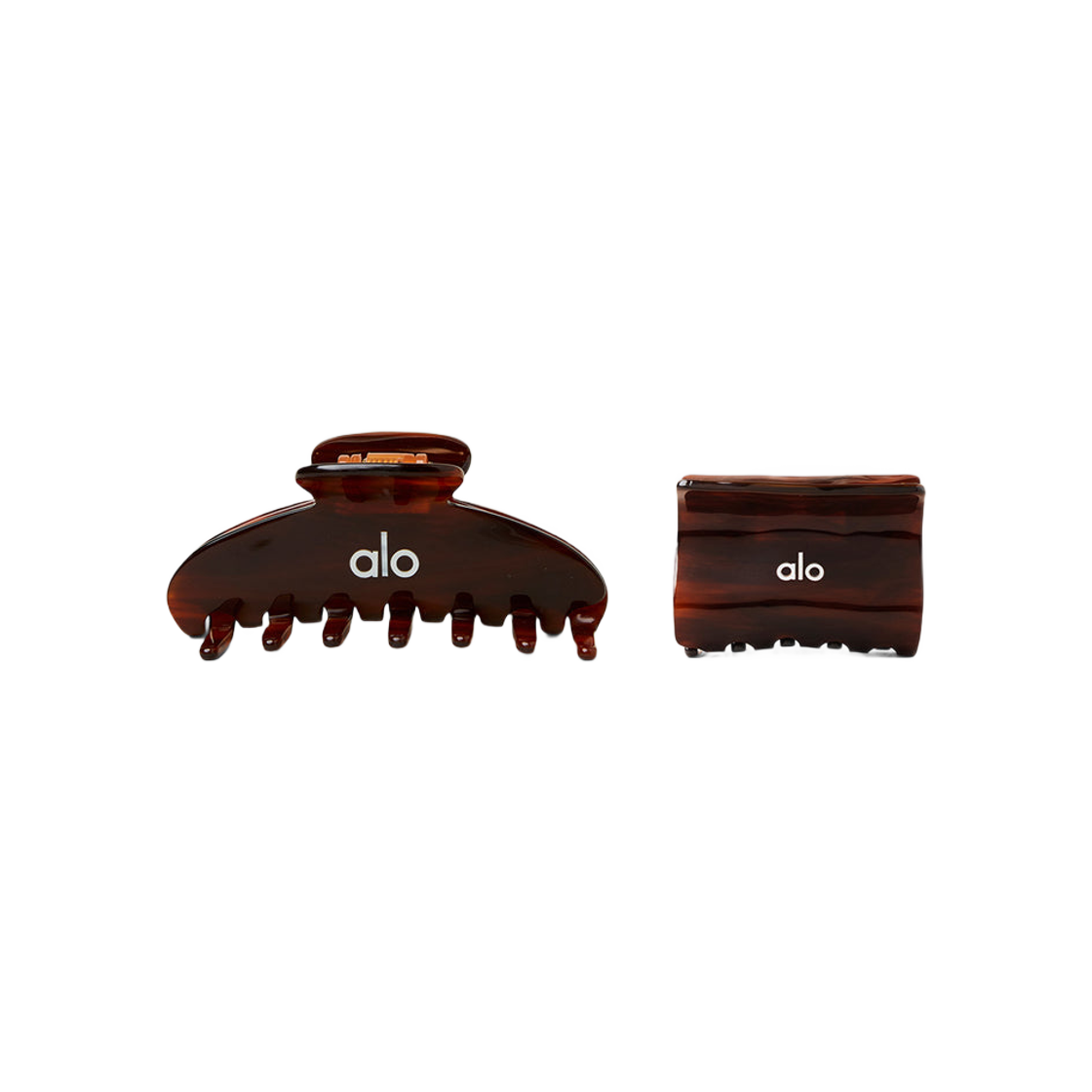 (W) 알로 요가 에포트레스 클로 클립 브라운 톨토이즈 (2개입)((W) Alo Yoga Effortless Claw Clip Brown Tortoise (2 Pack)) - 1