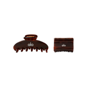 (W) Alo Yoga Effortless Claw Clip Brown Tortoise (2 Pack)