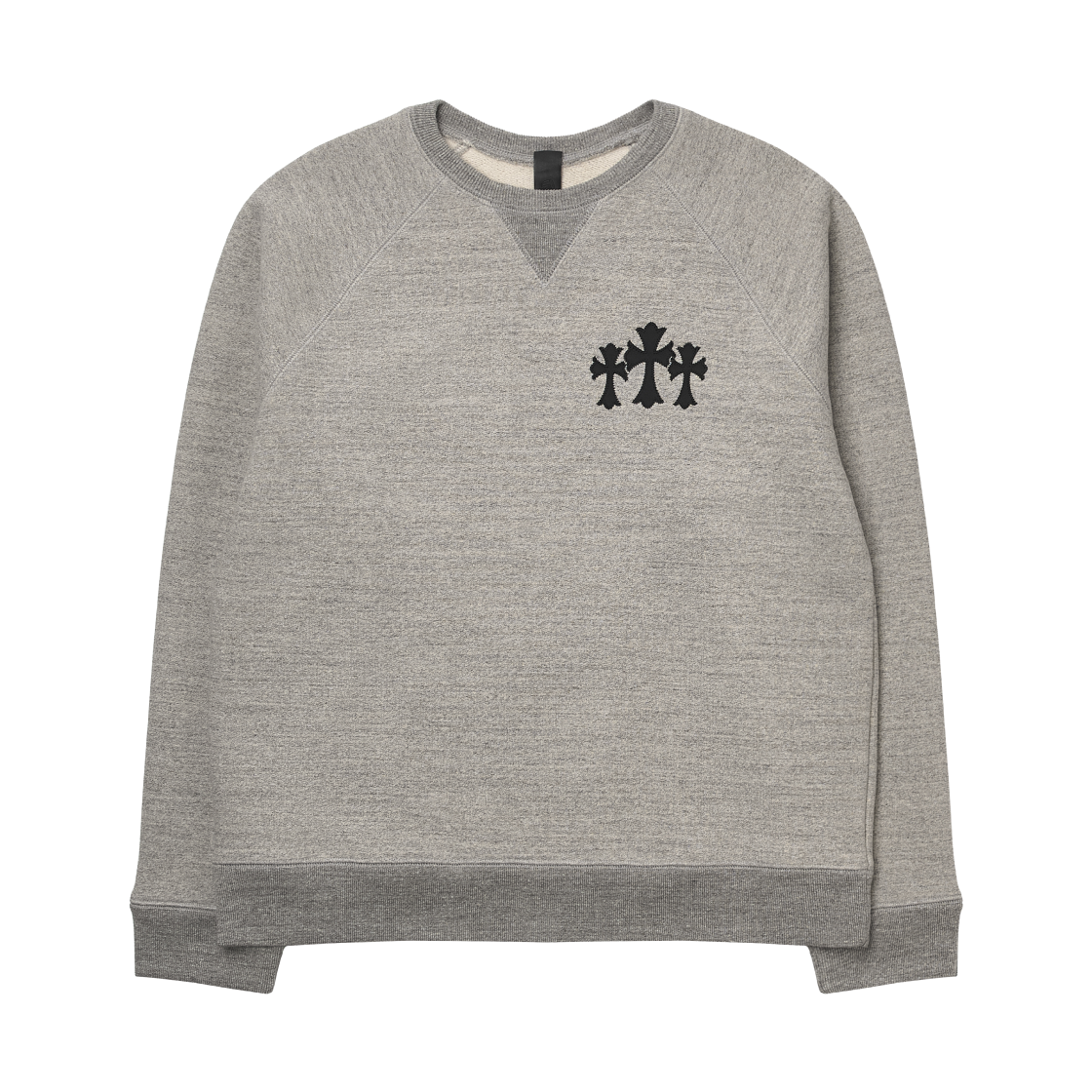 - Chrome Hearts Nylon Cemetery Cross Patch CH Back Logo Sweatshirt Grey