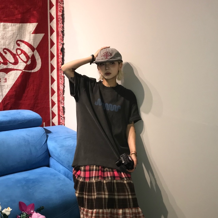 Not New Wave Logo T-Shirt Black 착용 스타일 - 2