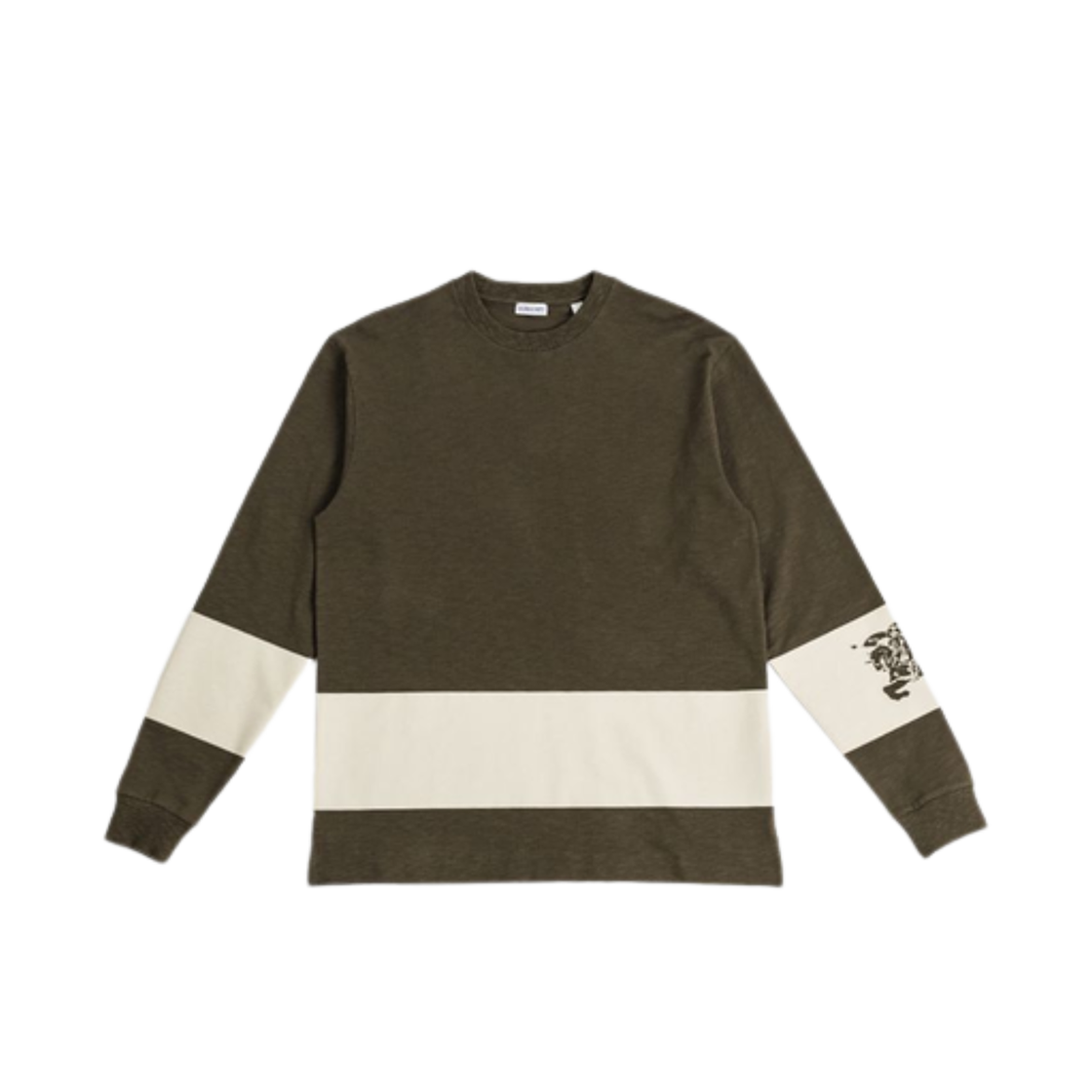 8091889 Burberry EKD Stripe Cotton Crewneck L/S T-Shirt Green