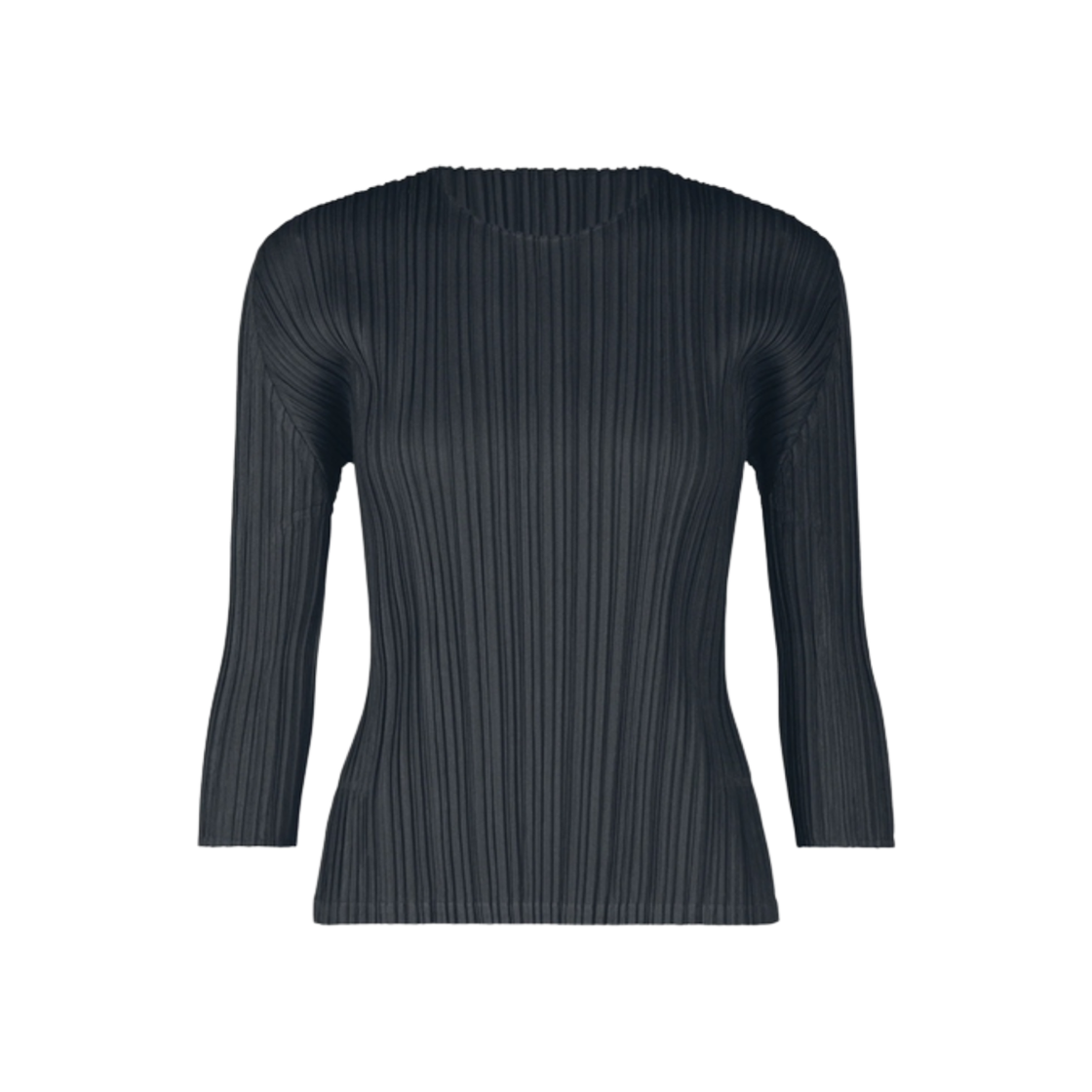 (W) 플리츠 플리즈 이세이 미야케 멜로우 플리츠 탑 블루 블랙((W) Pleats Please Issey Miyake Mellow Pleats Top Blue Black) - 1