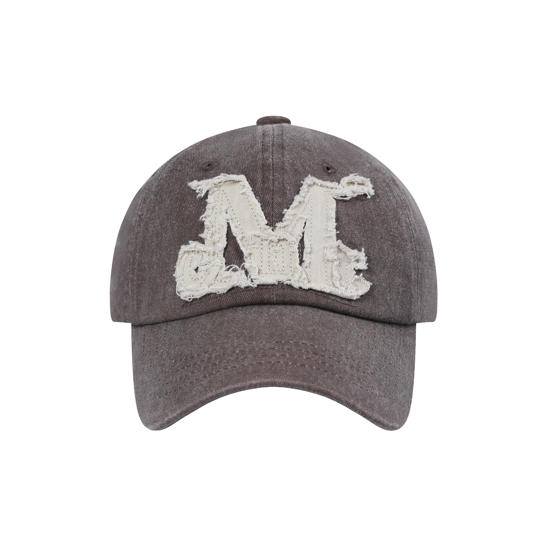 무센트 빈티지 워싱 아플리케 볼캡 브릭 그레이(화이트 로고)(MUCENT Vintage Washing Applique Ball Cap Brick Gray(White Logo))