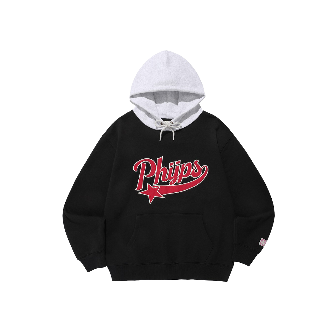 PEF1HD302SBK Phyps Dept Applique Star Tail Hoodie Black