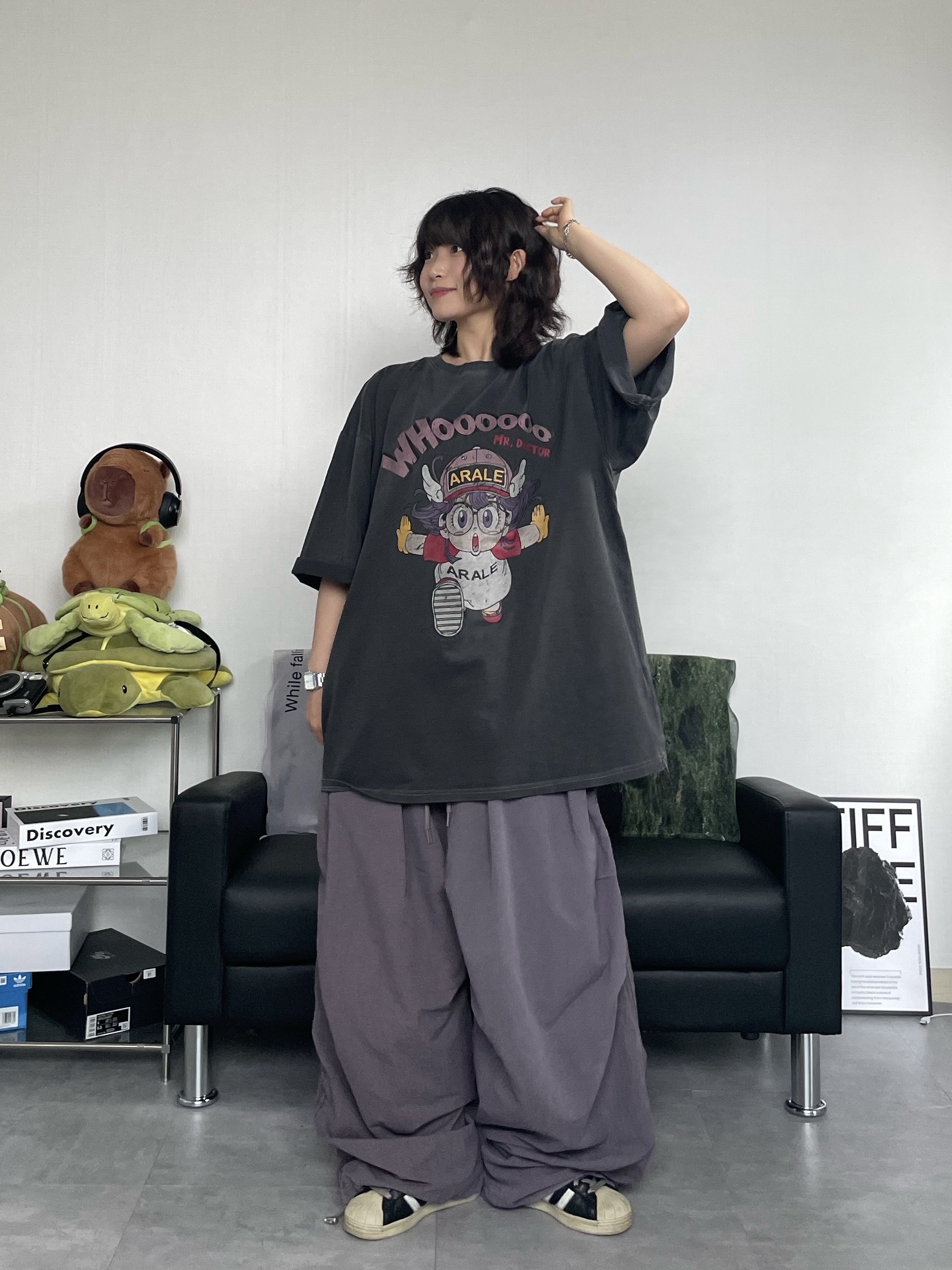 Adidas Superstar Premium Black White 착용 스타일 - 5