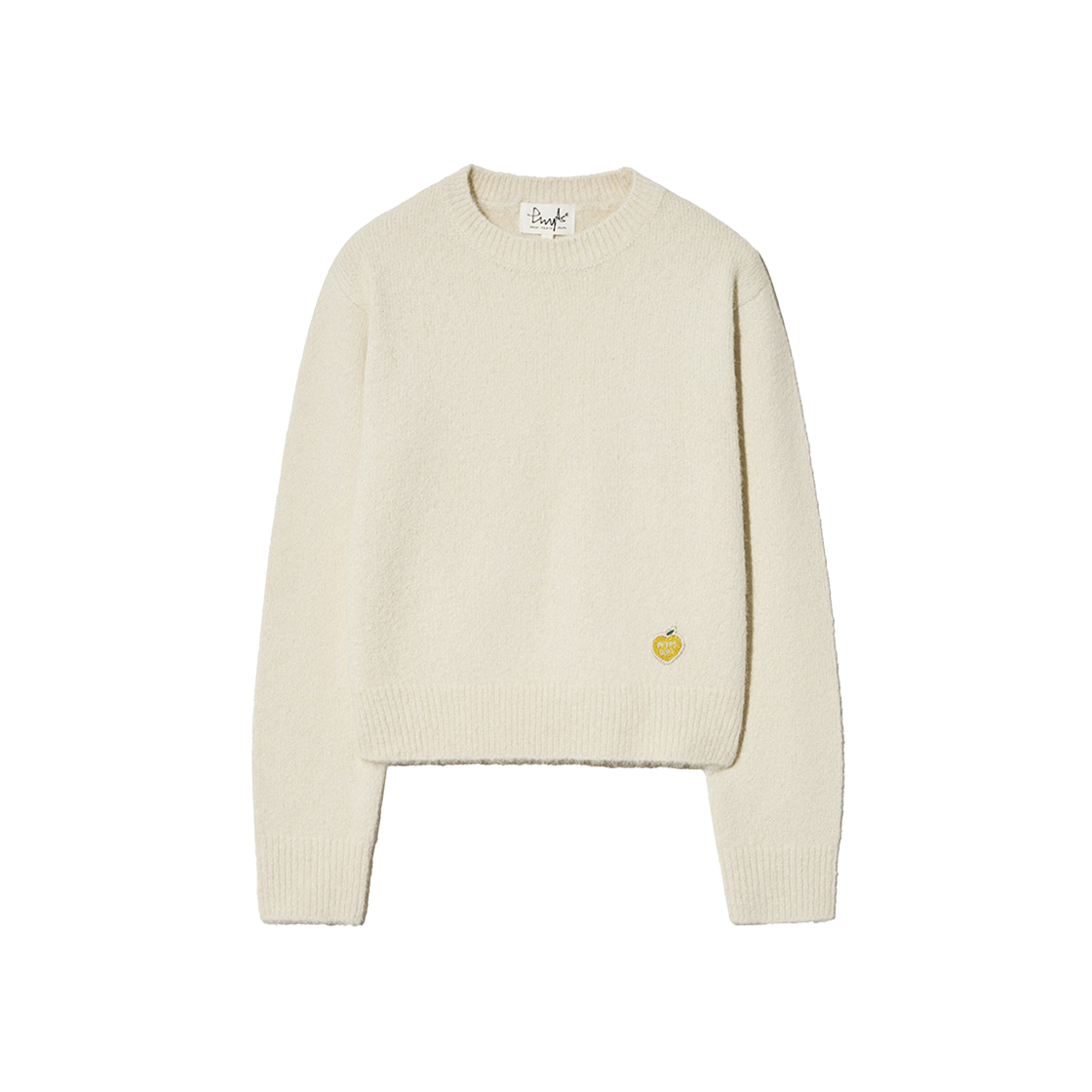 PEW1KT201AIV Phyps Dept Heart Apple Cropped Knit Ivory