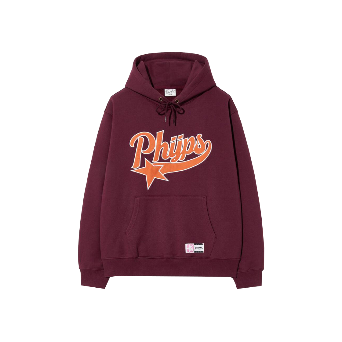 피지컬 디파트먼트 아플리케 스타테일 후드 버건디(Phyps Dept Applique Star Tail Hoodie Burgundy)