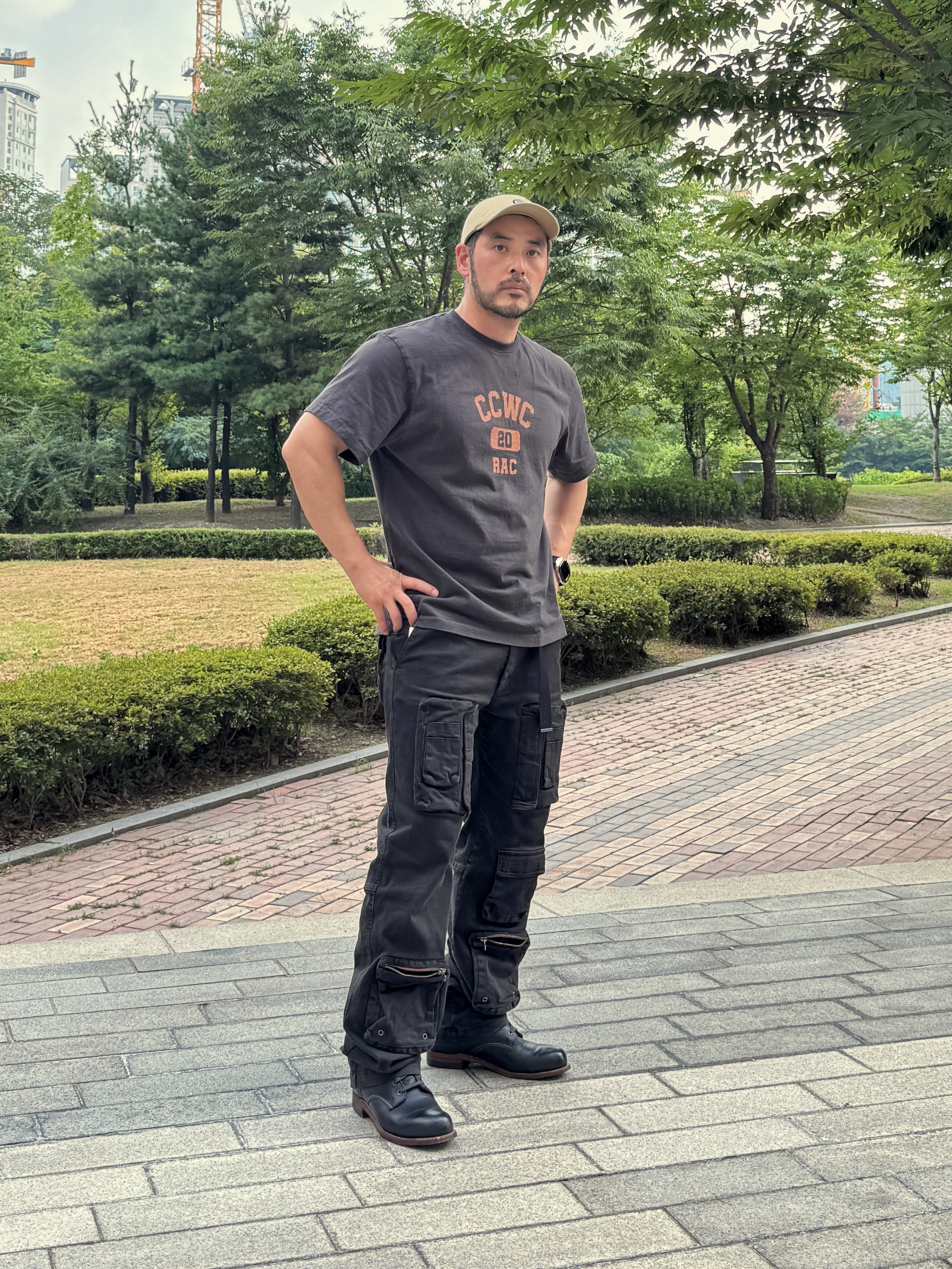 Undermycar Alghul Vintage Tactic Cargo Pants After Dark - 23SS 착용 스타일 - 2