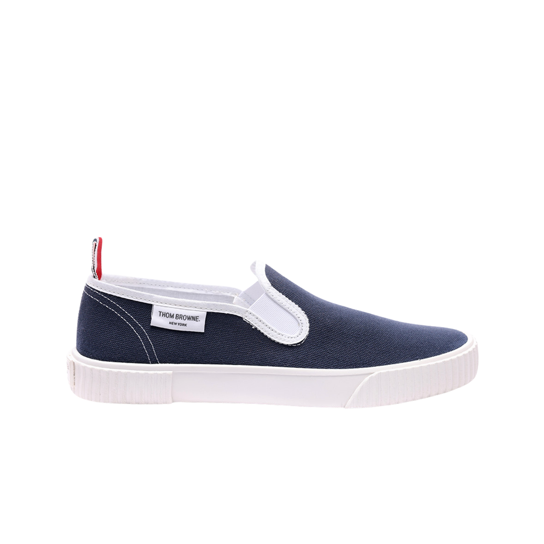 톰브라운 코튼 캔버스 슬립온 헤리티지 트레이너 네이비(Thom Browne Cotton Canvas Slip-On Heritage Trainer Navy)