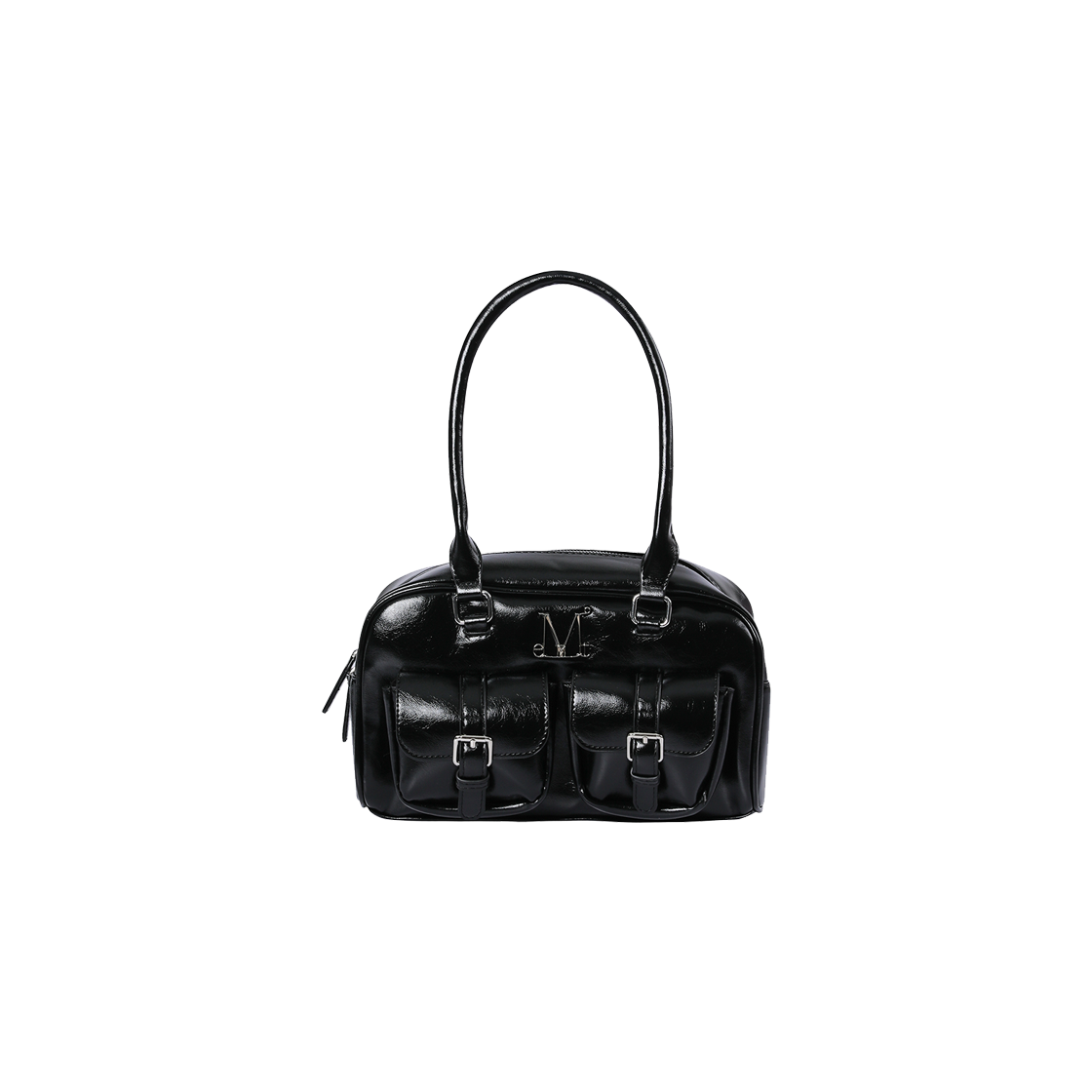무센트 비루스 메탈 로고 에나멜 2벨트 포켓 숄더백 남녀공용(MUCENT Birus Metal Logo Enamel 2-Belt Pocket Shoulder Bag Unisex)