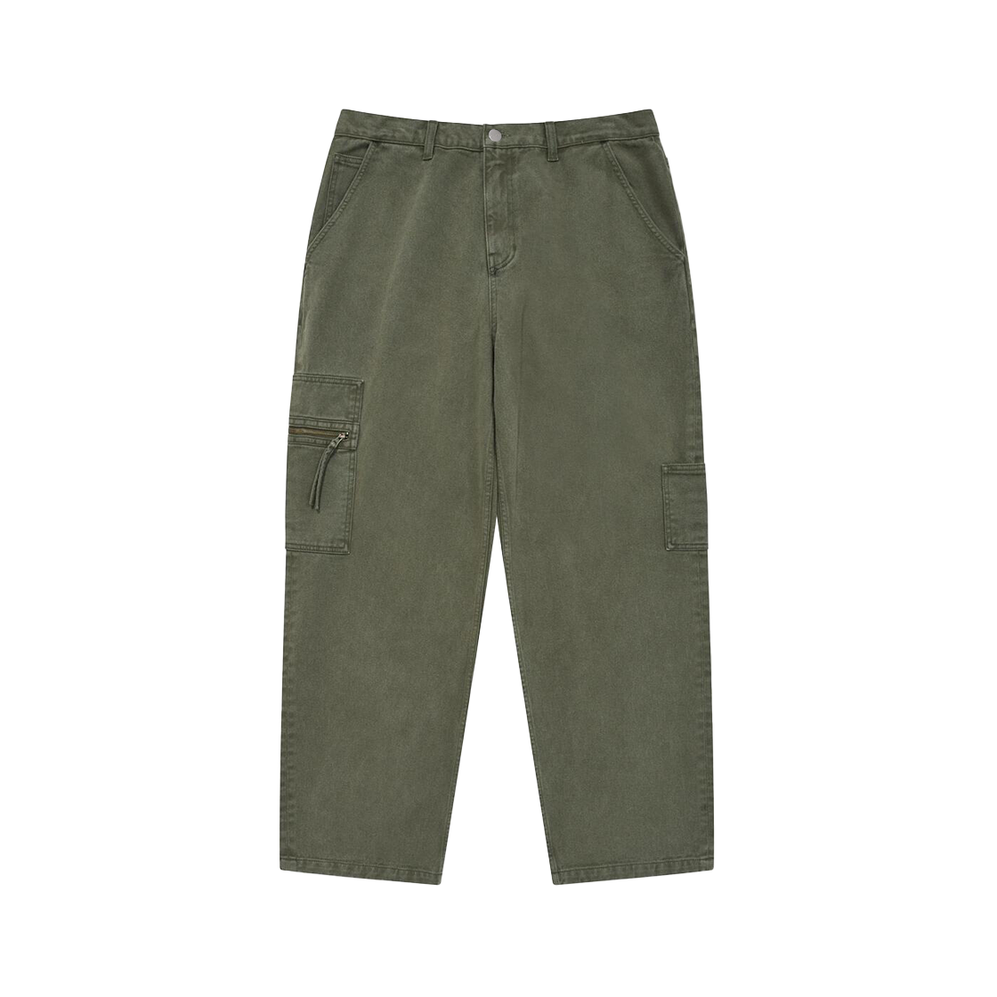 PES1PT394AGN Phyps Dept Pigment Washed Cargo Denim Pants Deep Green