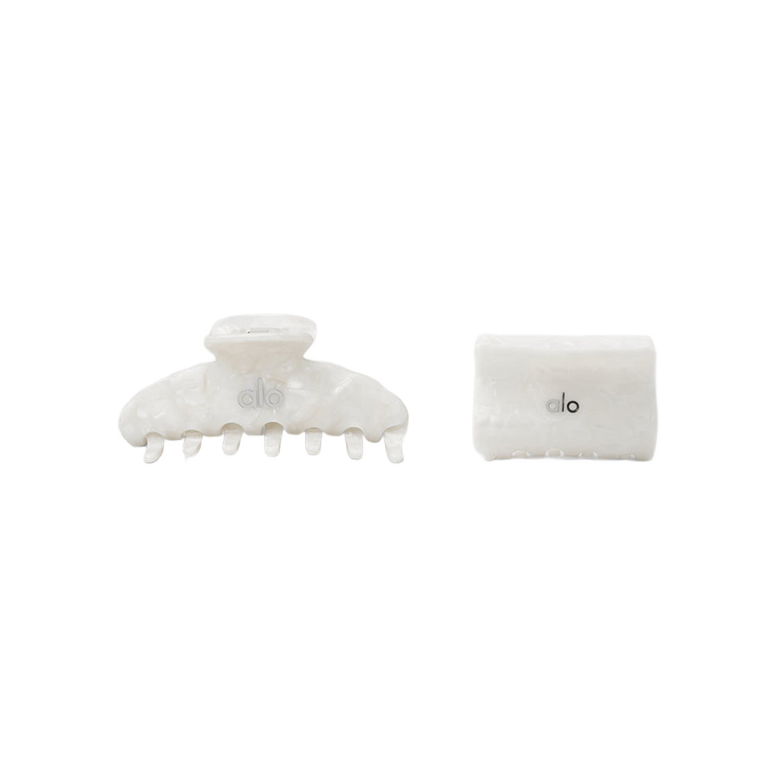 (W) 알로 요가 에포트레스 클로 클립 화이트 펄 (2개입)((W) Alo Yoga Effortless Claw Clip White Pearl (2 Pack)) - 1