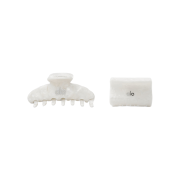(W) Alo Yoga Effortless Claw Clip White Pearl (2 Pack)