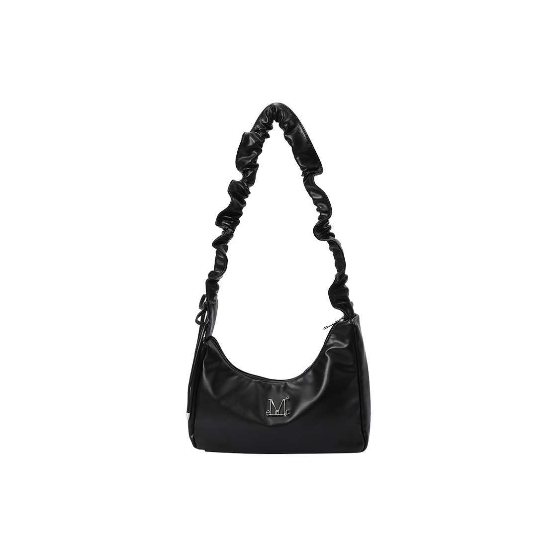 P0000BAK MUCENT Roussel Metal Logo Shirring Cross Bag Unisex