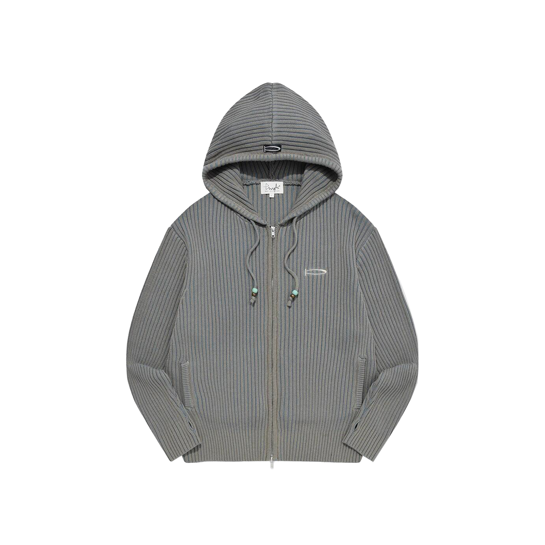 피지컬 디파트먼트 비즈 포인트 니트 후드집업 그레이지(Phyps Dept Beads Point Knit Hooded Zip-Up Gray)