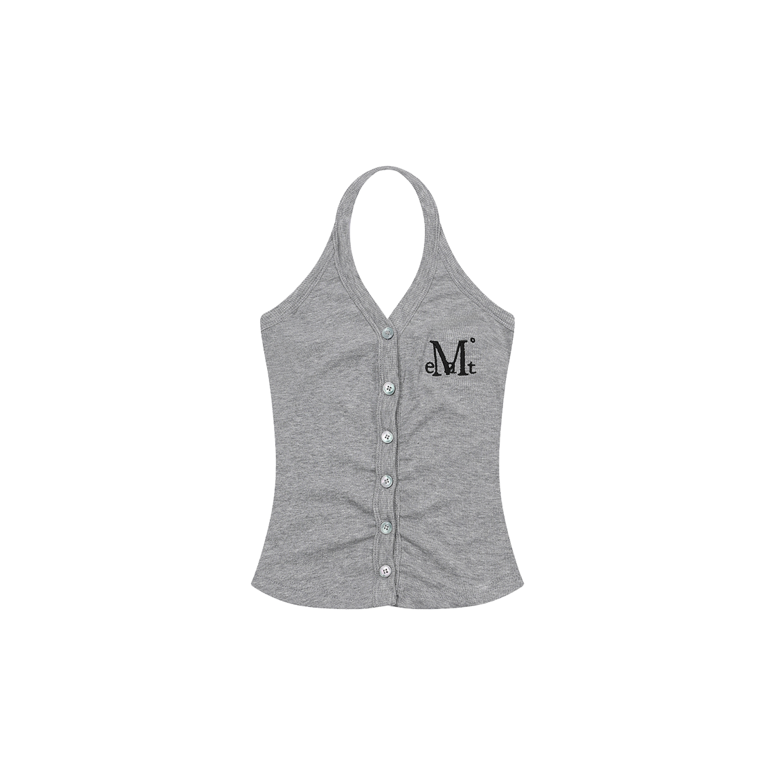 무센트 메라 홀터넥 크롭 슬리브리스 나시 그레이(MUCENT Mera Halter Neck Crop Sleeveless Gray) - 1