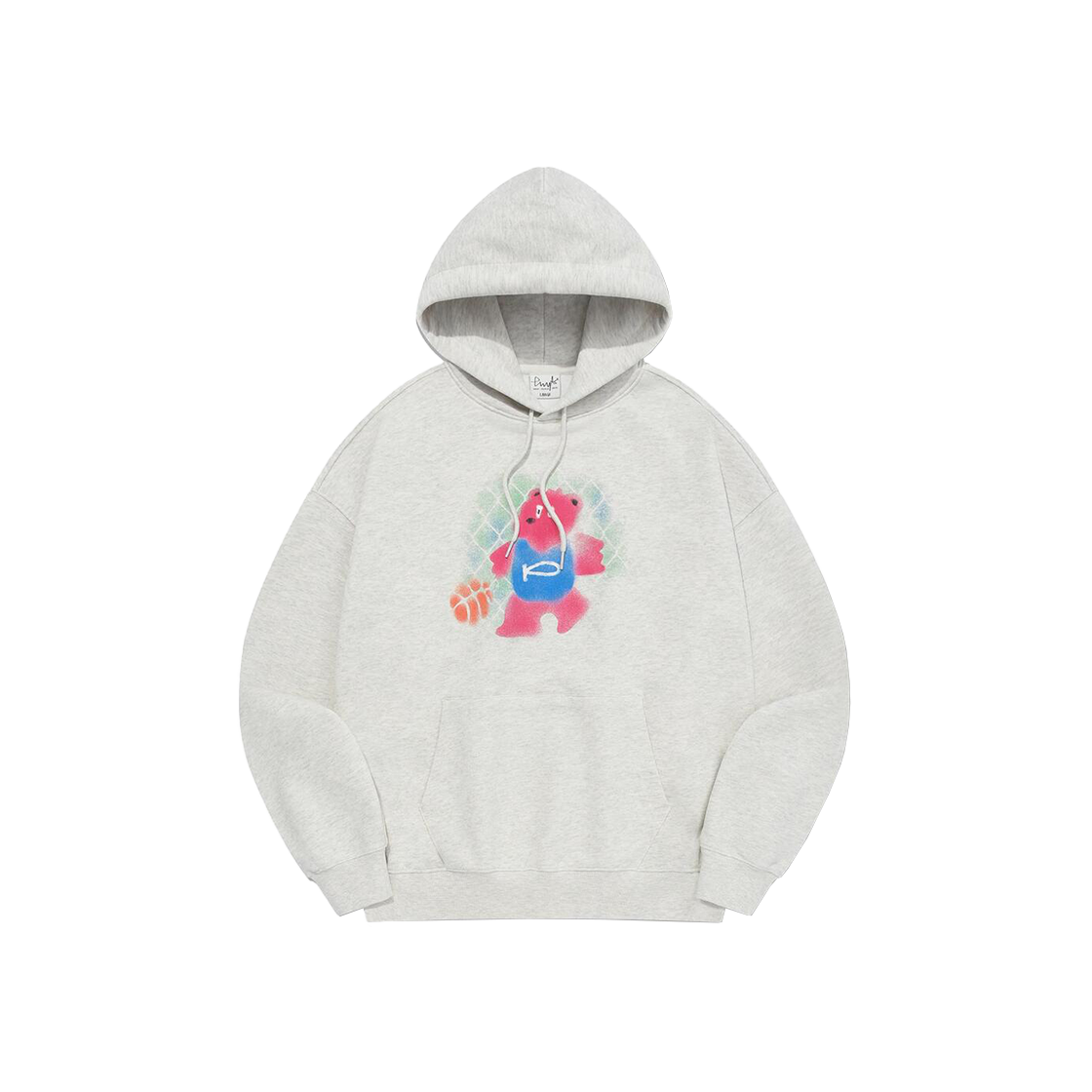 PES1HD316AOT Phyps Dept Spray Basket Ball Bear Hoodie Oatmeal