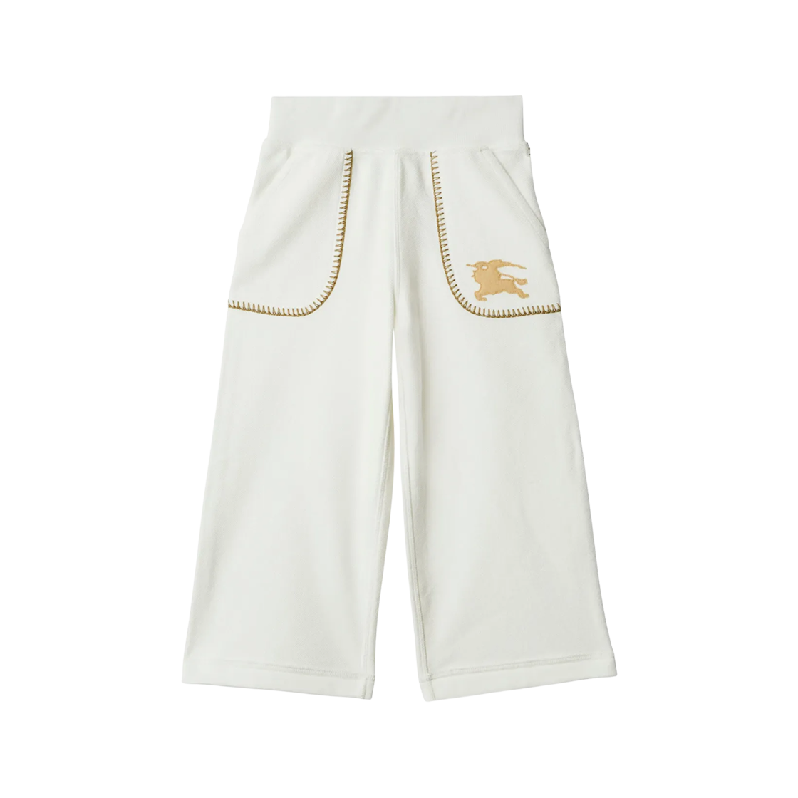 8083195 (Kids) Burberry EKD Applique Track Pants White Beige