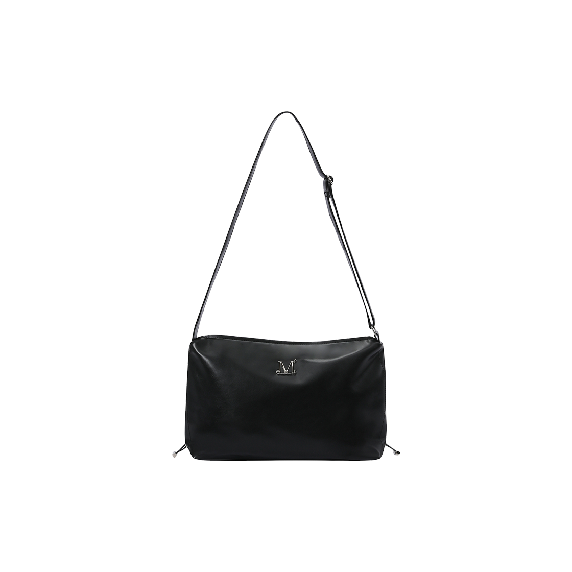 무센트 가엘 메탈 로고 셔링 사이드 스트링 크로스백 남녀공용(MUCENT Gael Metal Logo Shirrng Side String Cross Bag Unisex)