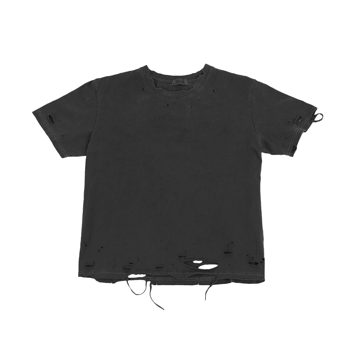 쉐도우 애쉬드 데미지 티셔츠 블랙(SHXDW Ashed Damage T-Shirt Black) - 1