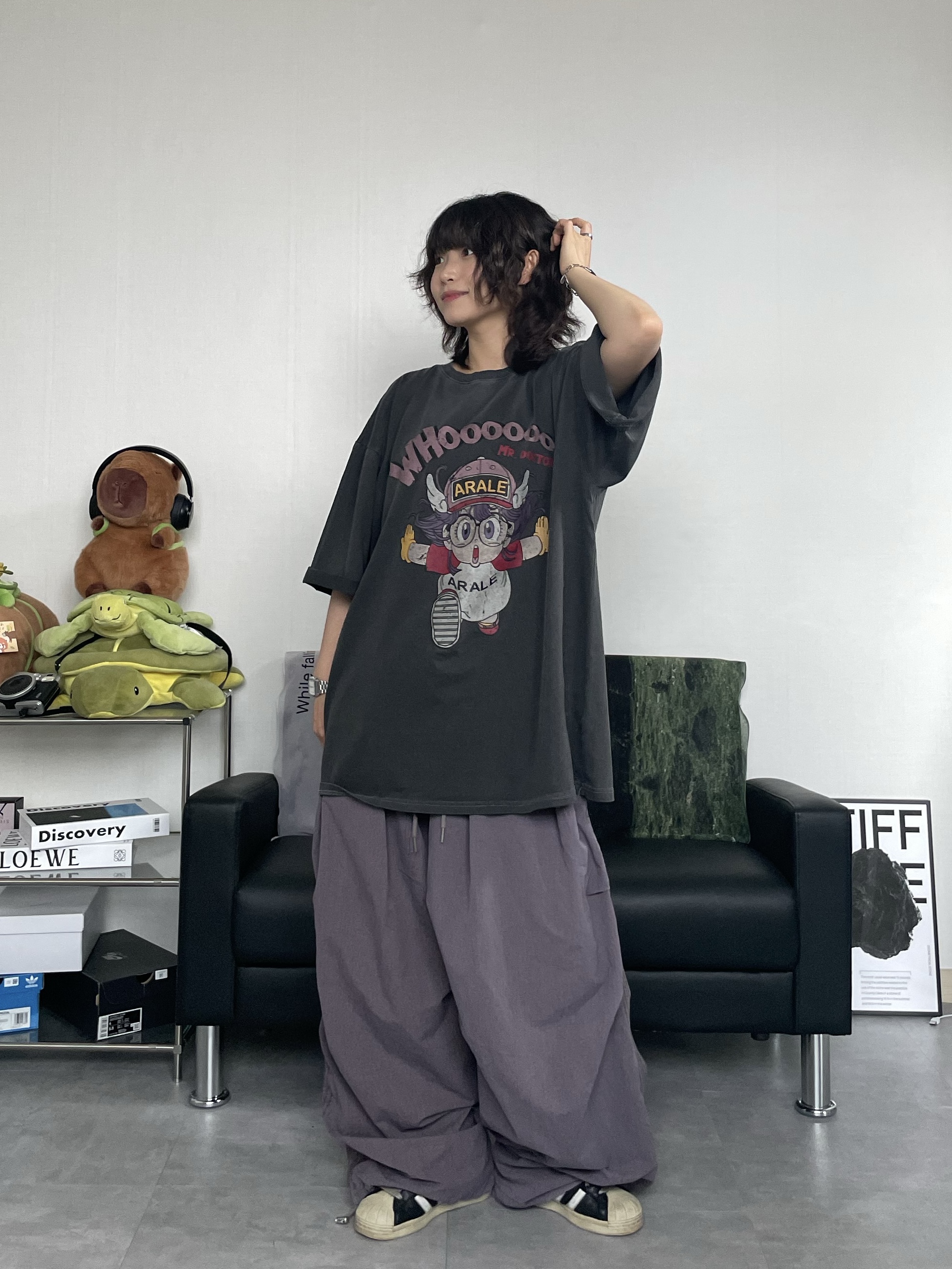 Adidas Superstar Premium Black White 착용 스타일 - 4