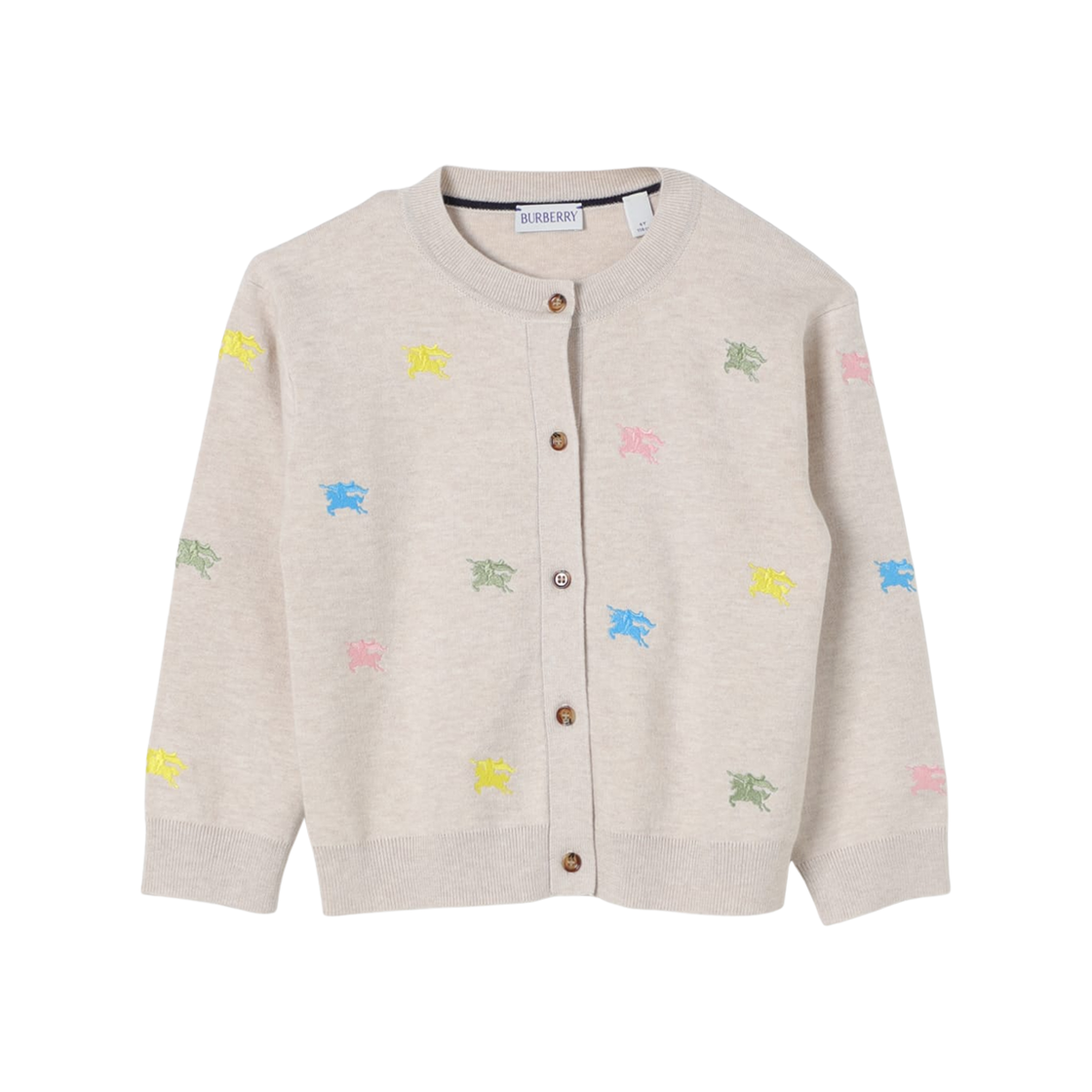 (키즈) 버버리 EKD 자수 가디건 위트((Kids) Burberry EKD Embroidered Cardigan Wheat) - 1