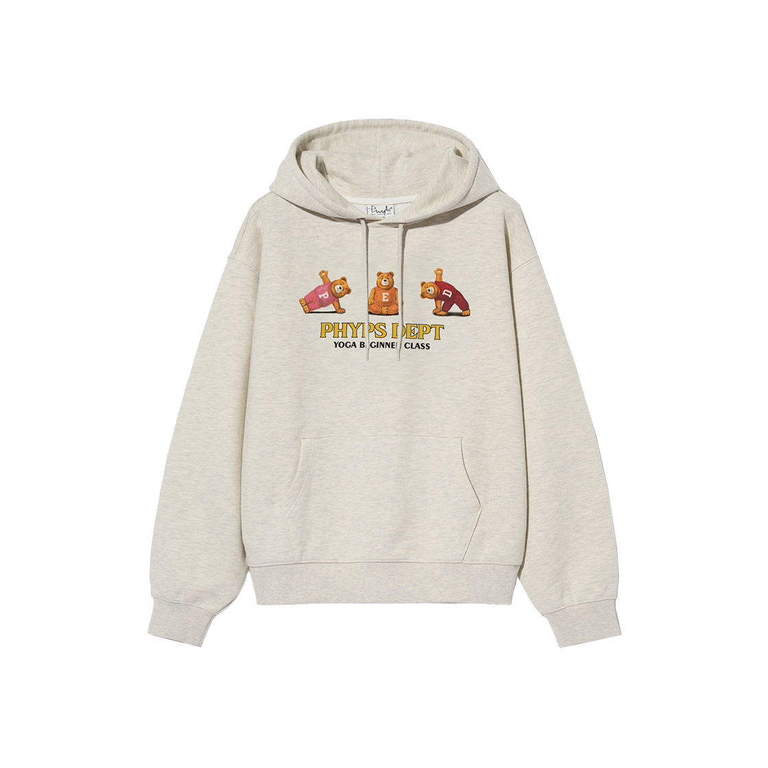 PEF1HD313AOT Phyps Dept Yoga Bear Trio Hoodie Oatmeal