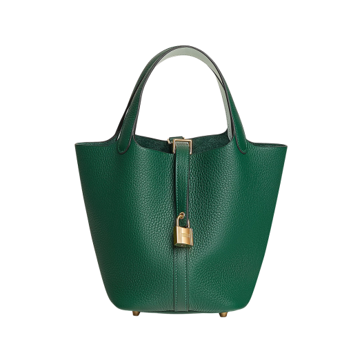 Hermes Picotin Lock 18 Bag Clemence Swift & Gold Vert Moyen Vert Peppermint