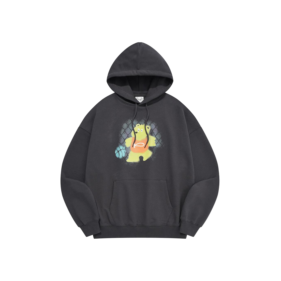 PES1HD316ACH Phyps Dept Spray Basket Ball Bear Hoodie Charcoal