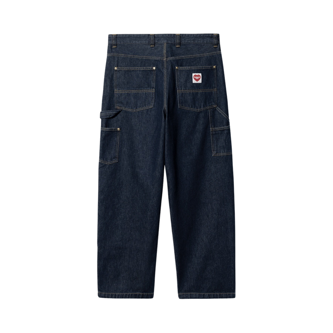 I032106-01-02 Carhartt WIP Nash Loose Fit Double Knee Pants Blue Rinsed