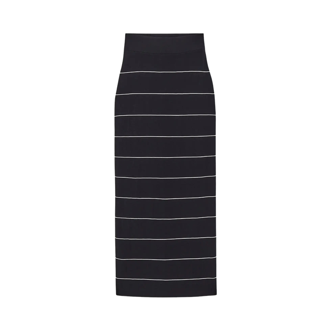 (W) 코스 스트라이프 니티드 맥시 스커트 네이비 블루((W) COS Striped knitted Maxi Skrit Navy Blue)