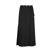 Yunse Women Unbalance Pleats Skirt Black