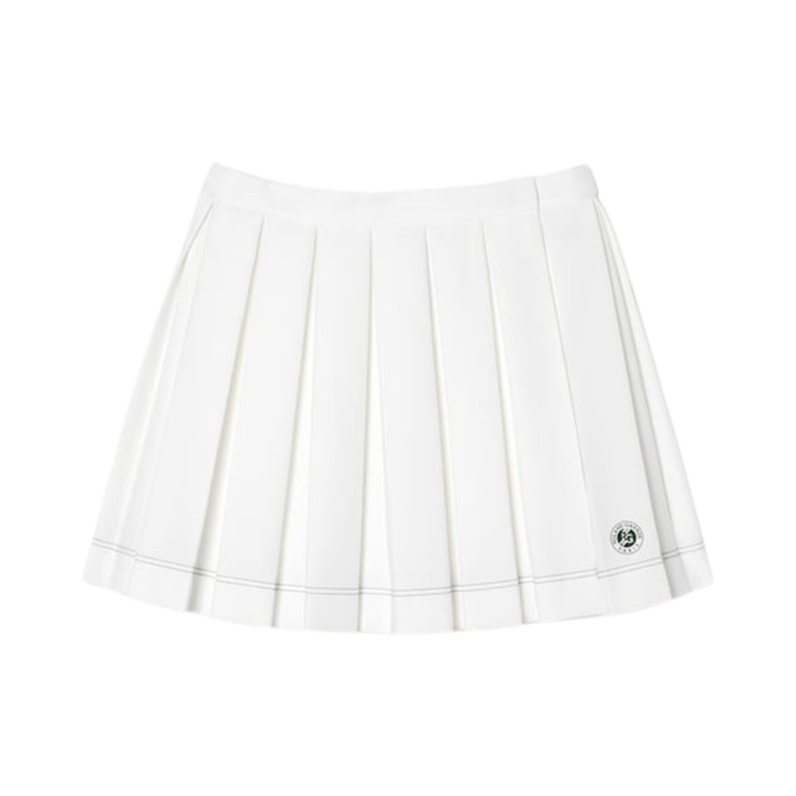 (W) 라코스테 롤랑 가로스 에디션 플리츠 스커트 화이트((W) Lacoste Roland Garros Edition Pleats Skirt White) - 1