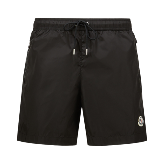 K1-091-2C00016-5985M-999 Moncler Logo Patch Swim Shorts Black - 25SS