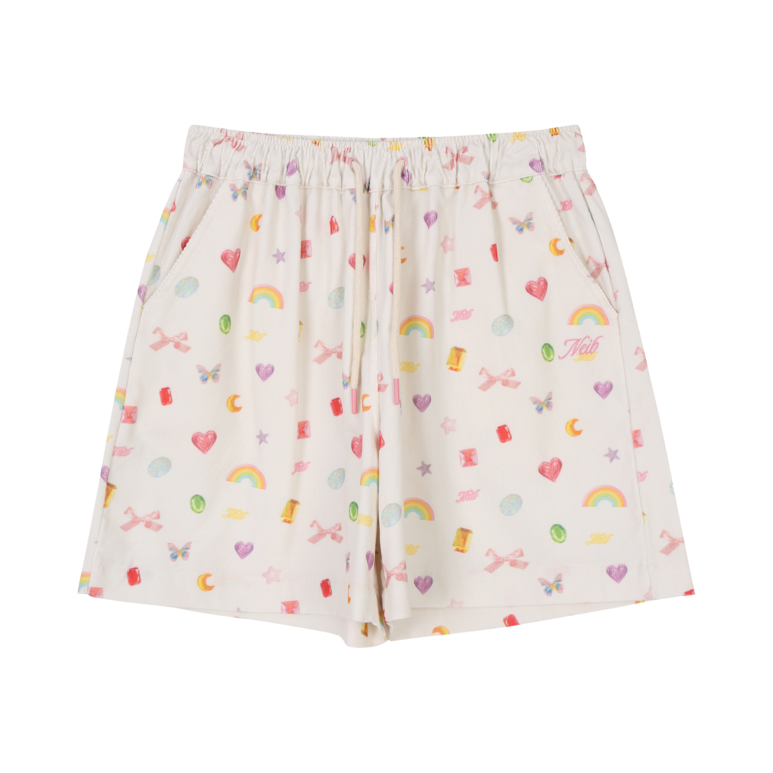 네이비 패턴 코듀로이 밴딩 쇼츠 핑크(Neib Pattern Corduroy Banding Shorts Pink)