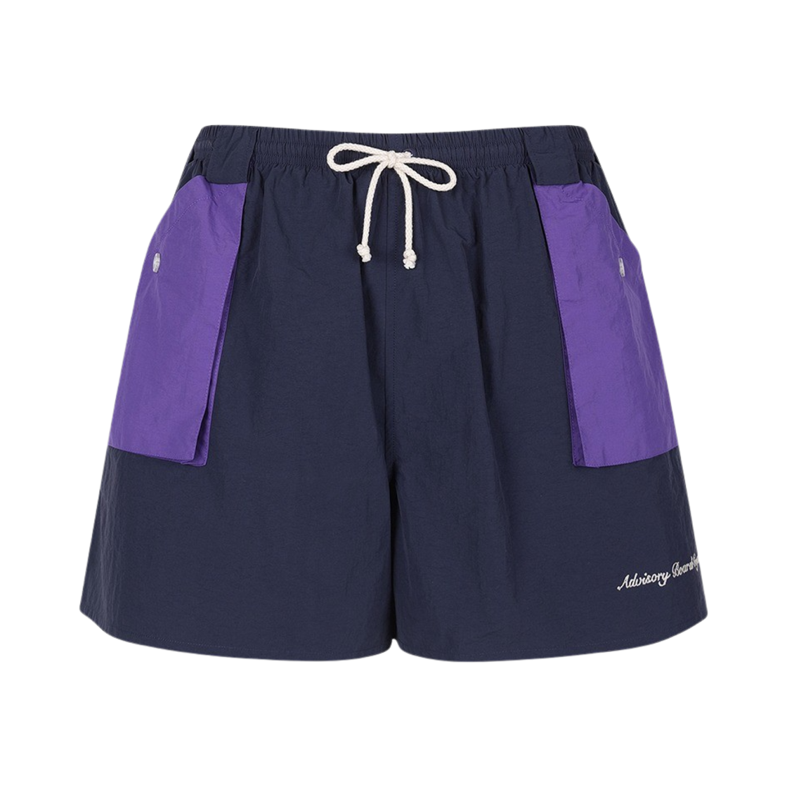 KM4BPASAB06GY Advisory Board Crystals Camp Crystal Lake Swim Shorts Grey Purple